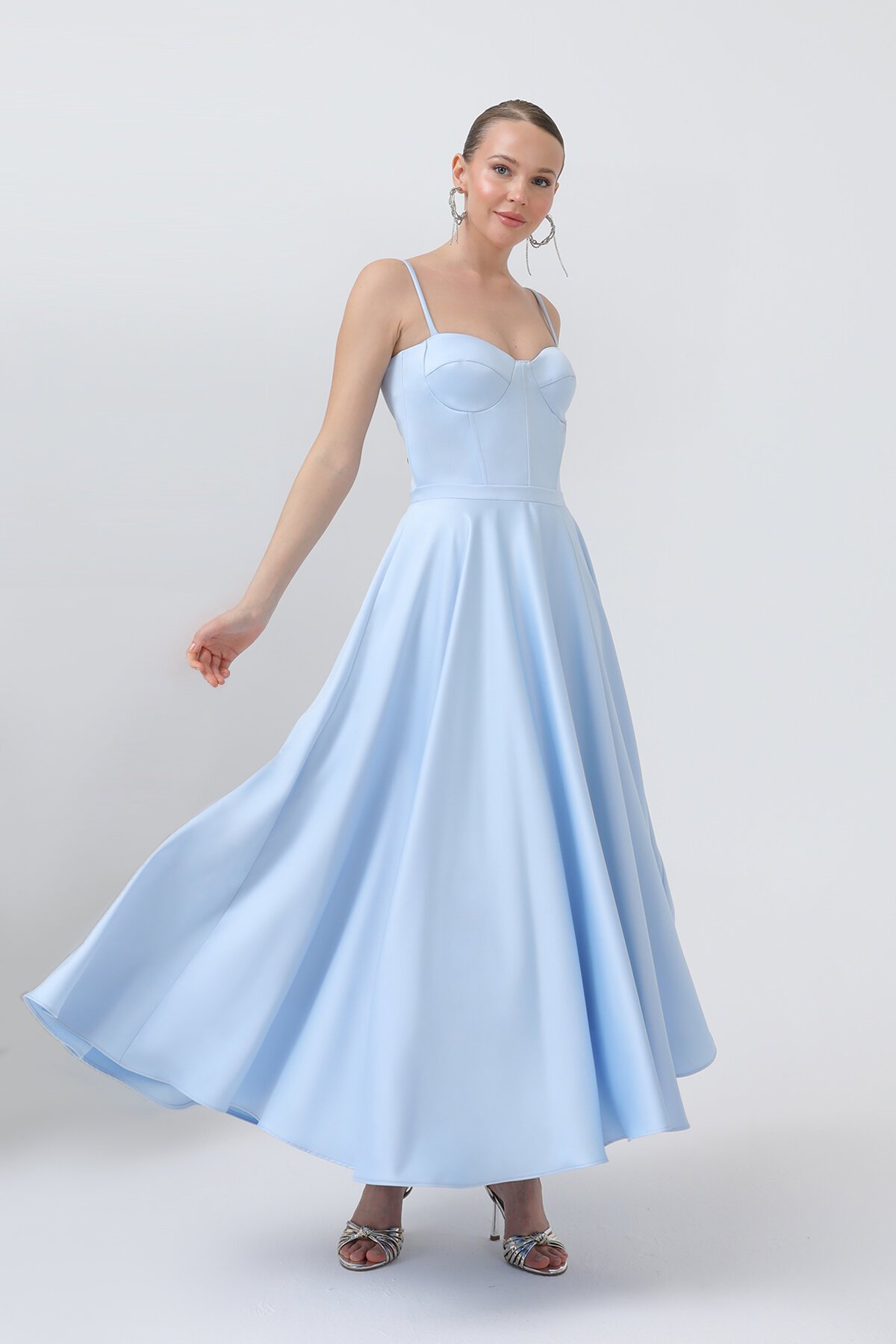 Askılı Midi Elbise - 1800