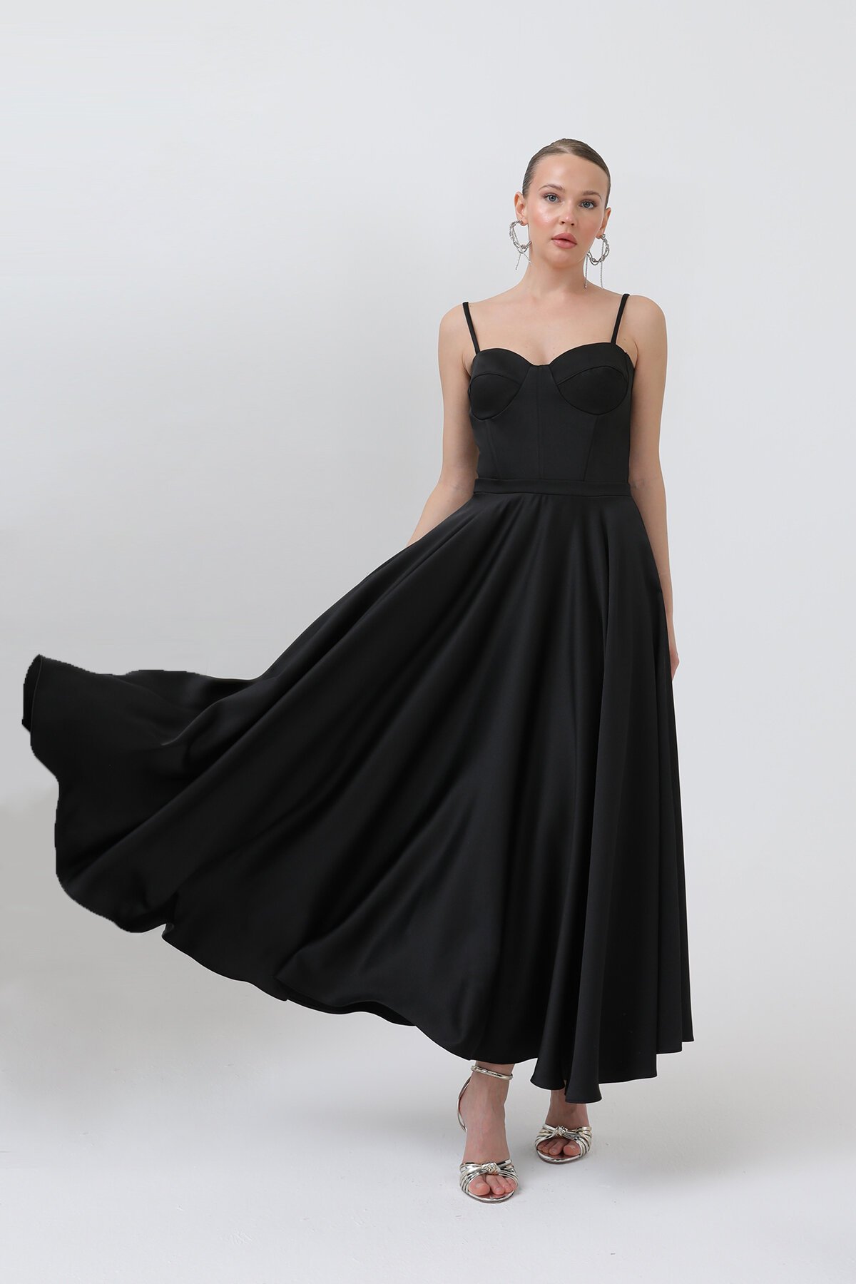 Askılı Midi Elbise - 1800