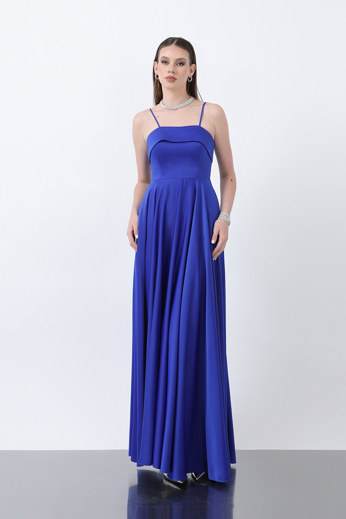 Askılı Uzun Elbise - 1865