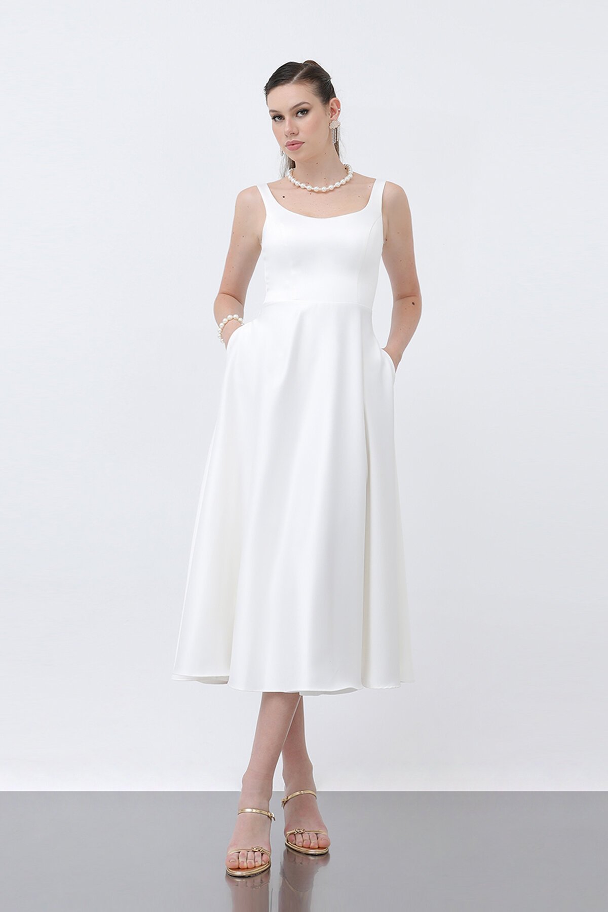 Asklı Midi Elbise - 1726