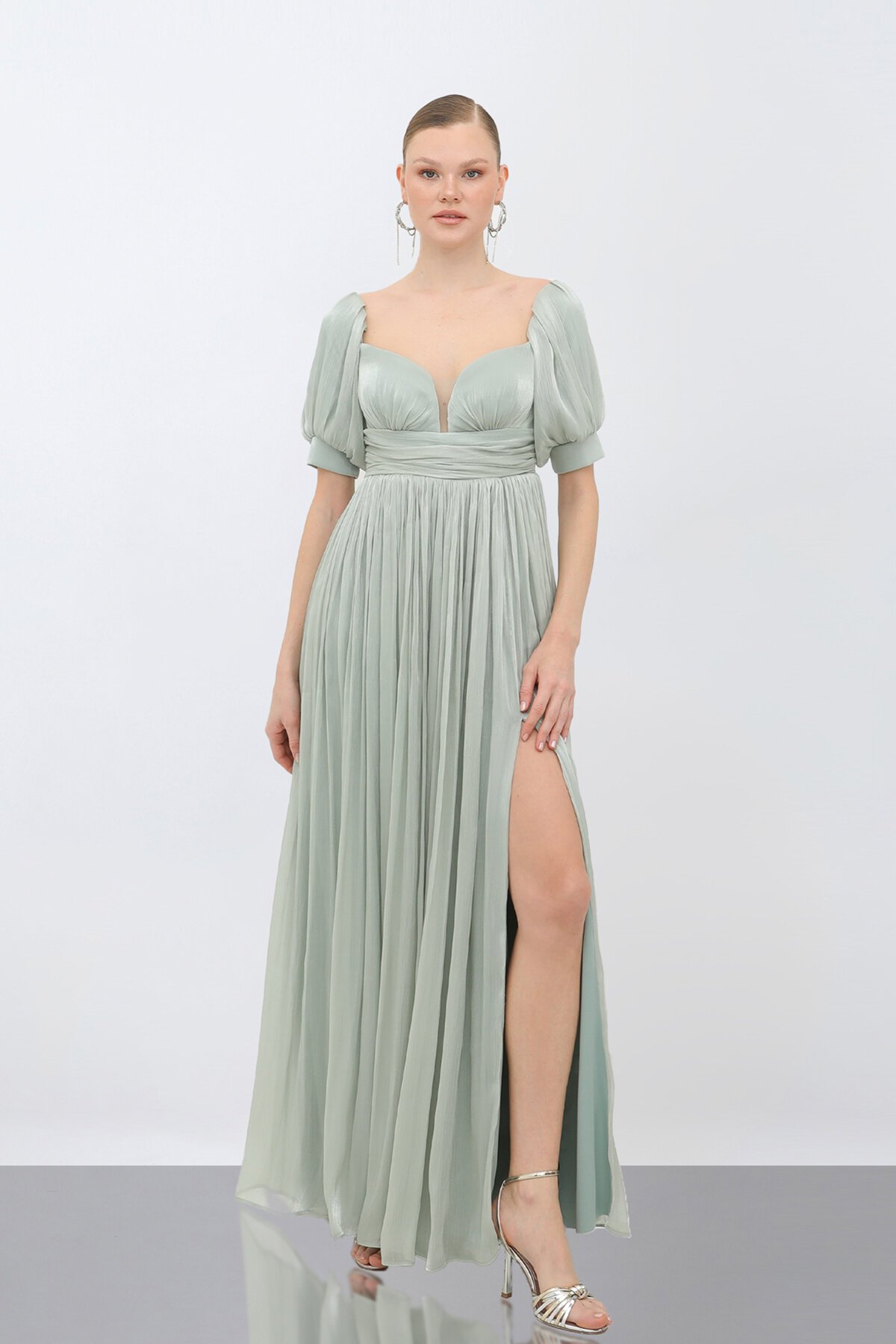 Büzgü Detaylı Elbise - 1734