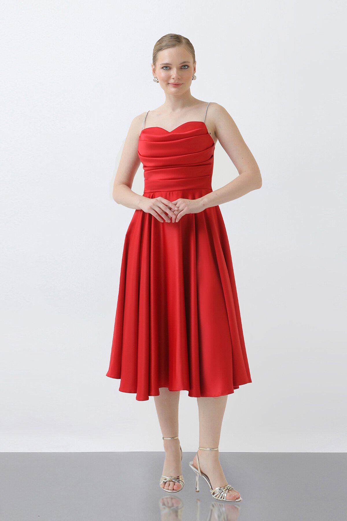 Drapeli Midi Elbise - 1749