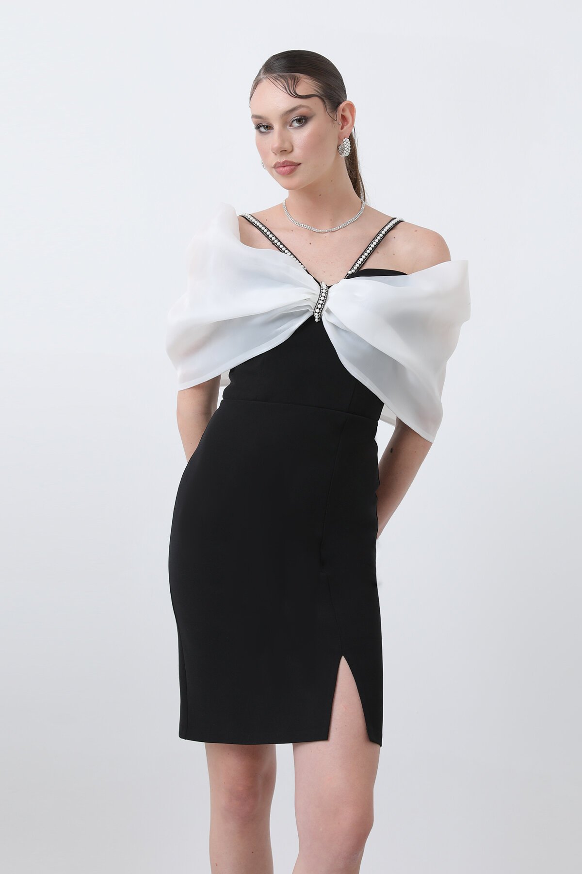 Fiyonk Detaylı Mini Elbise - 1693