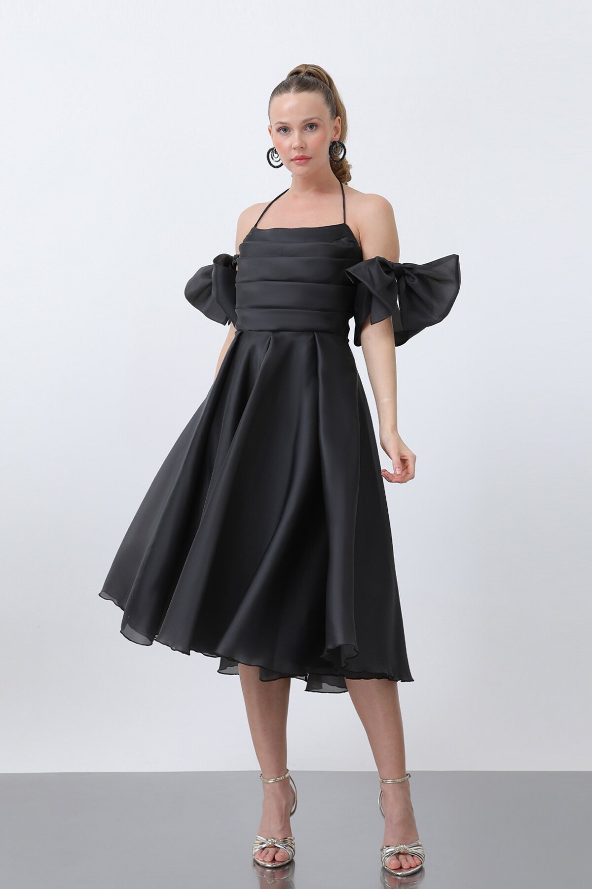 Fiyonklu Midi Elbise - 1799