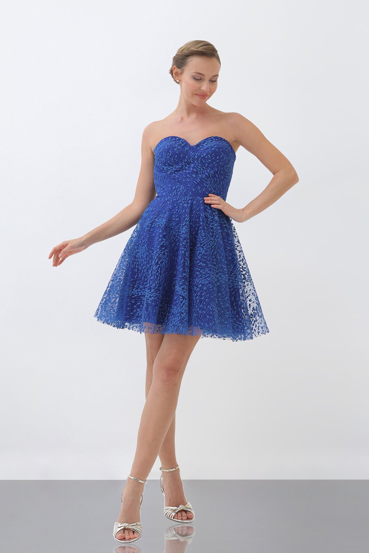 Straplez Mini Elbise - 1735