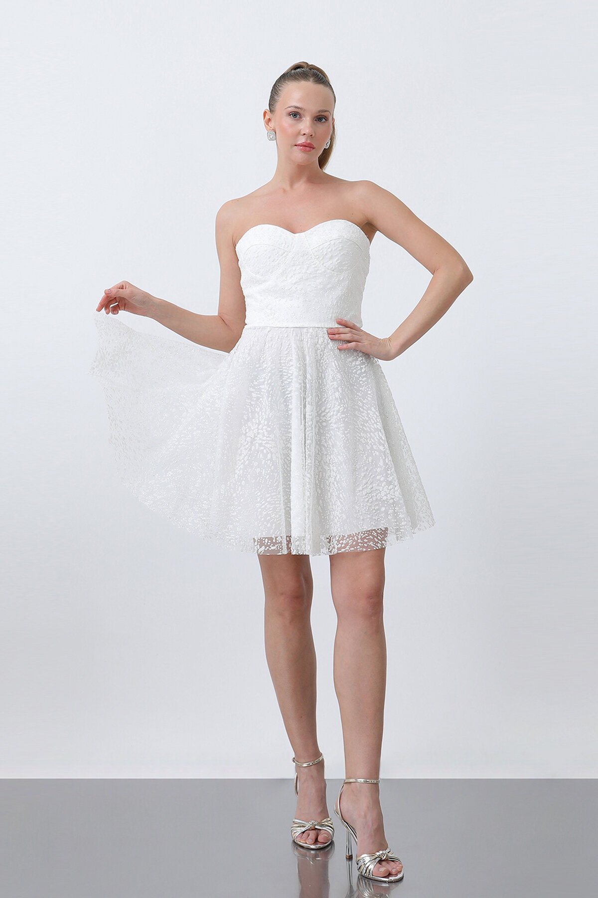 Straplez Mini Elbise - 1735