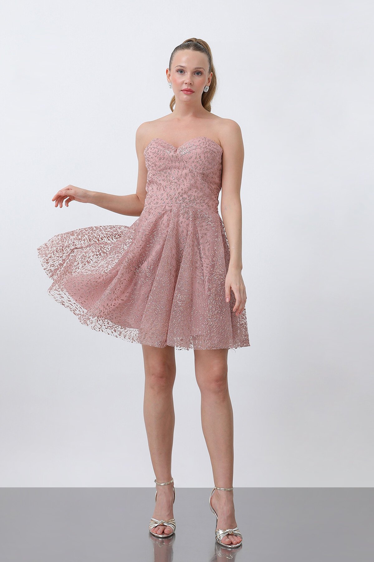 Straplez Mini Elbise - 1735