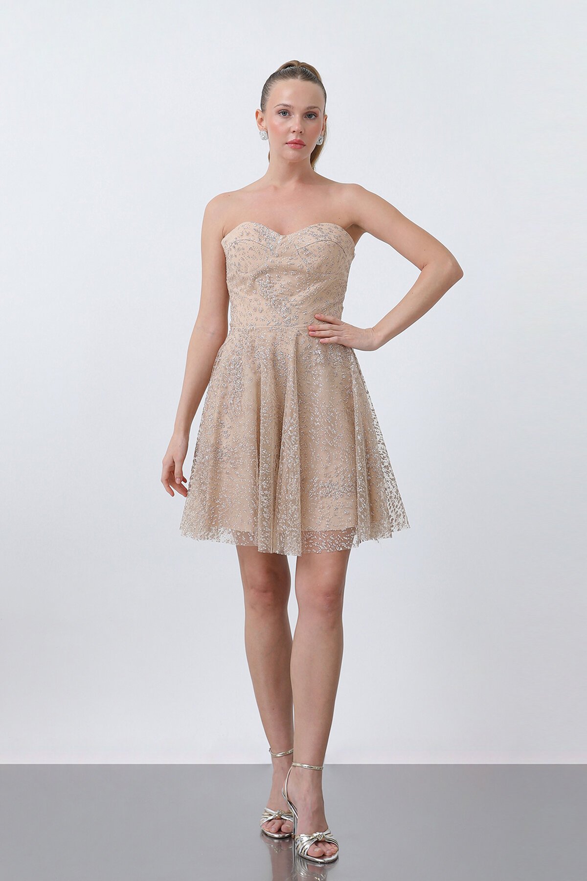 Straplez Mini Elbise - 1735