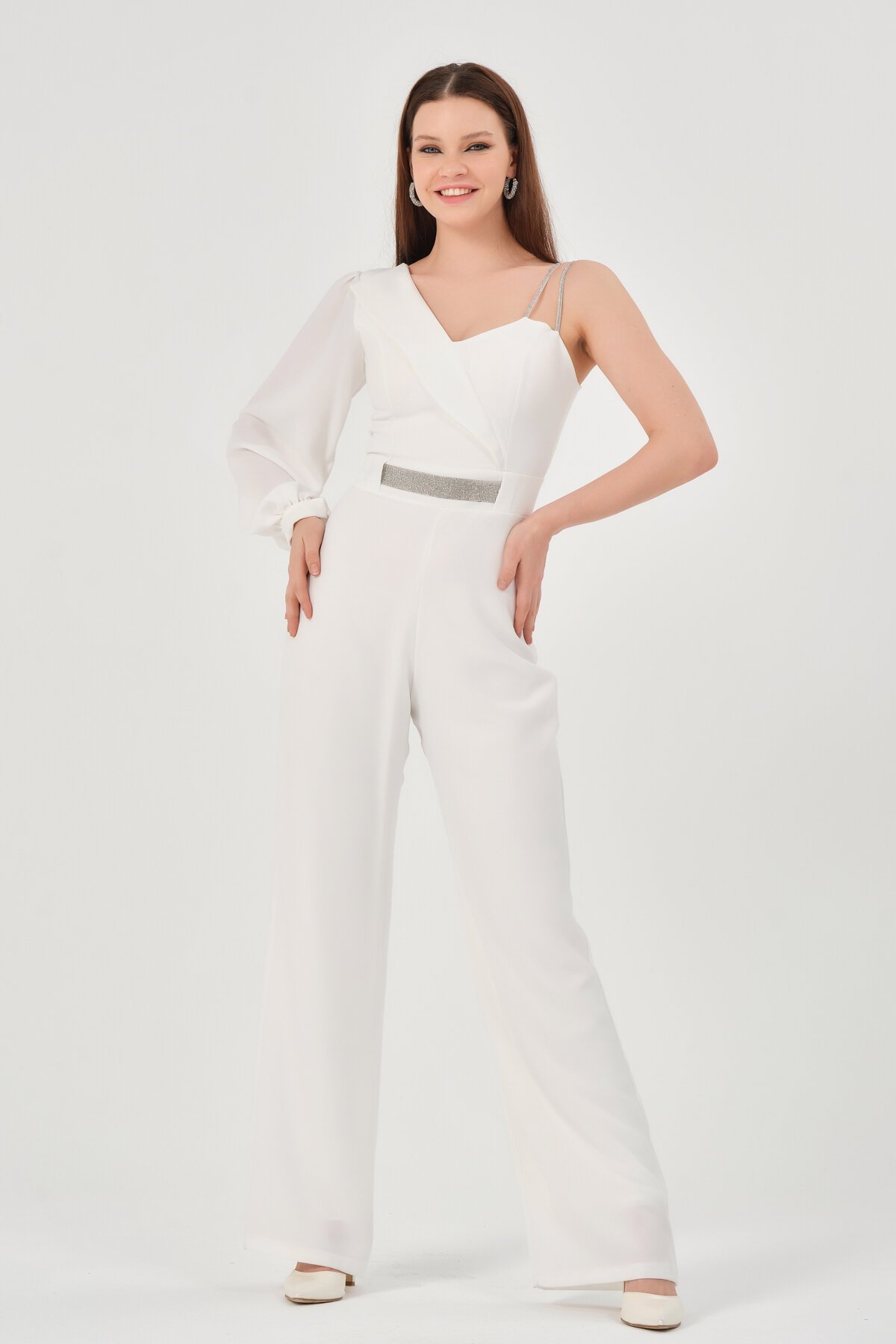 Tek Kollu Taş Askılı Tulum - 1456