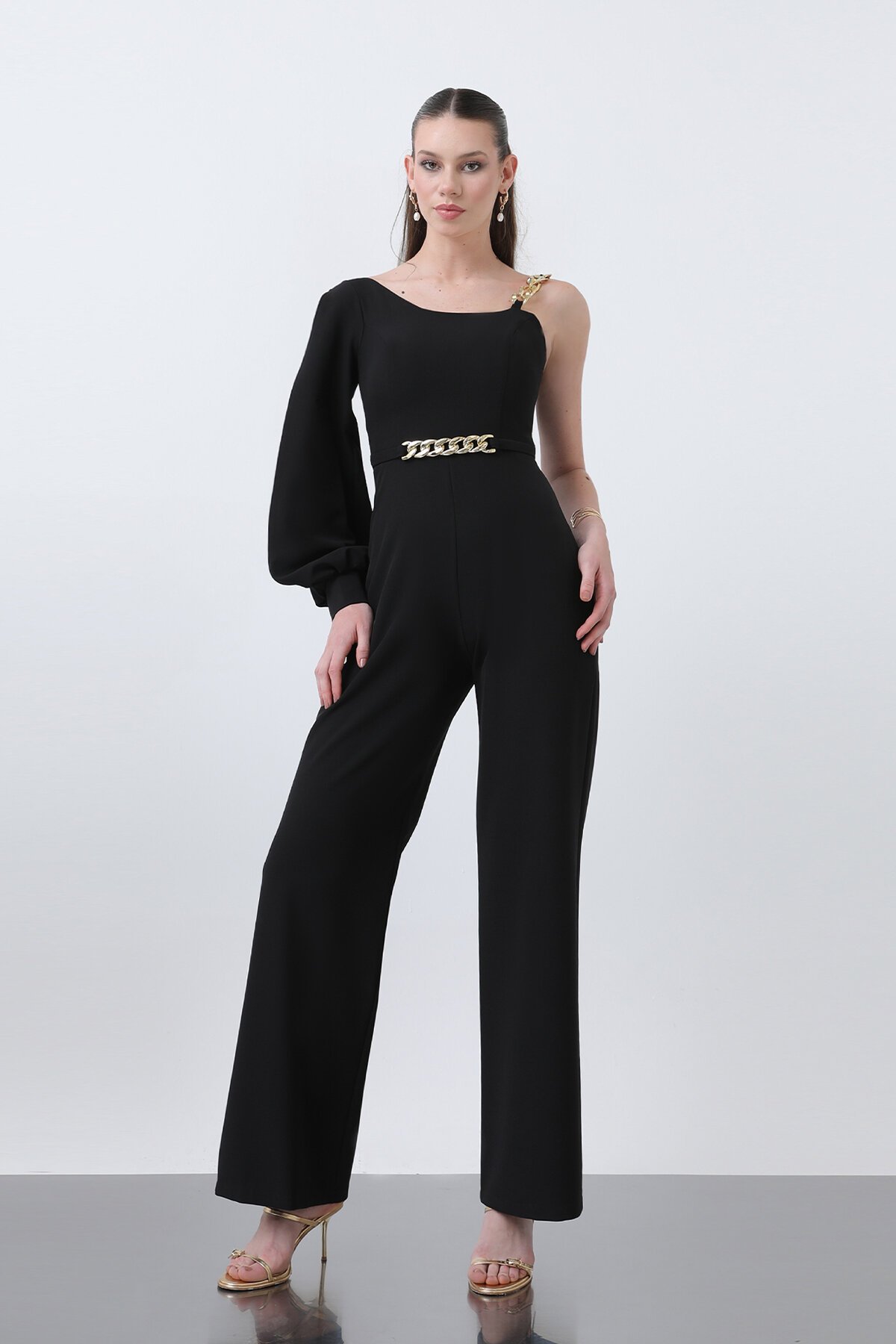 Tek Kollu Zincir Detaylı Tulum - 1630