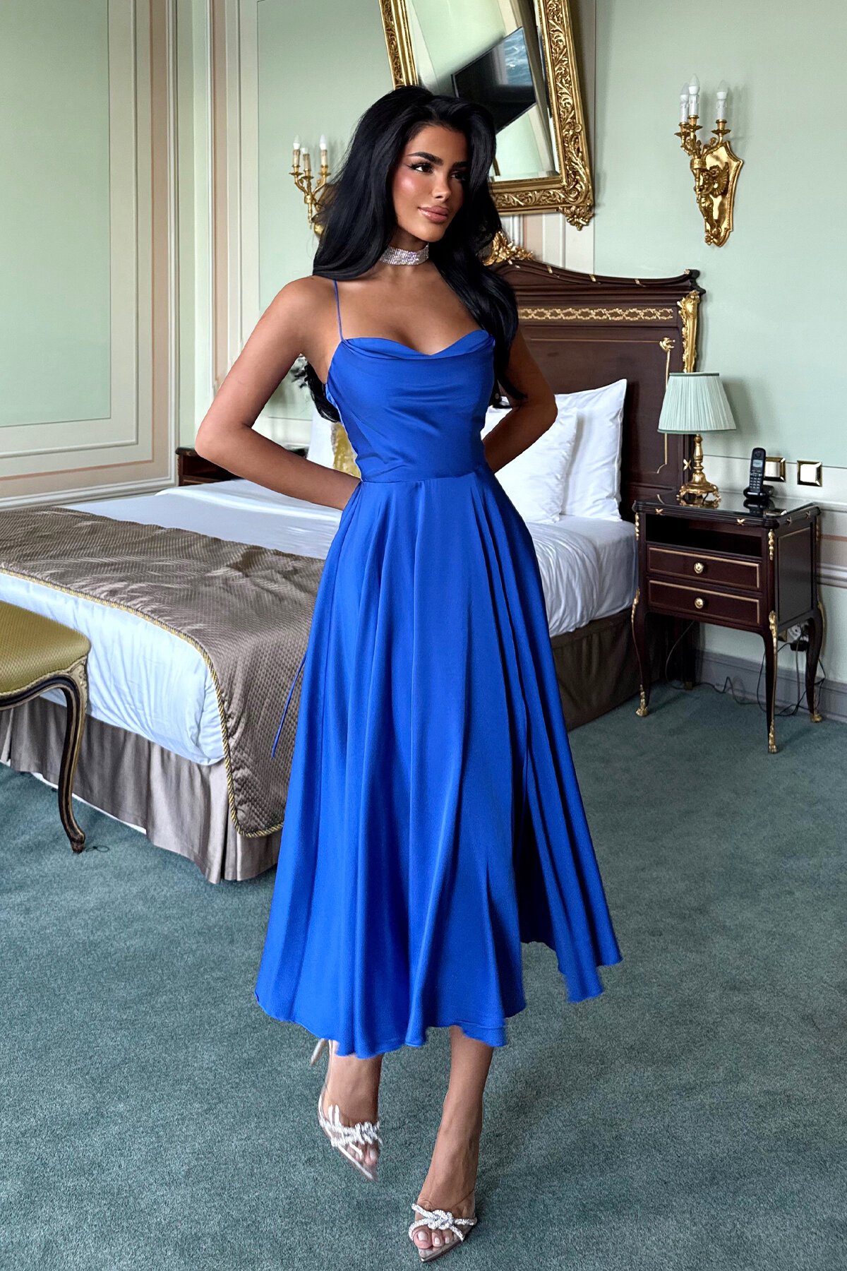 Askılı Midi Elbise - 1772