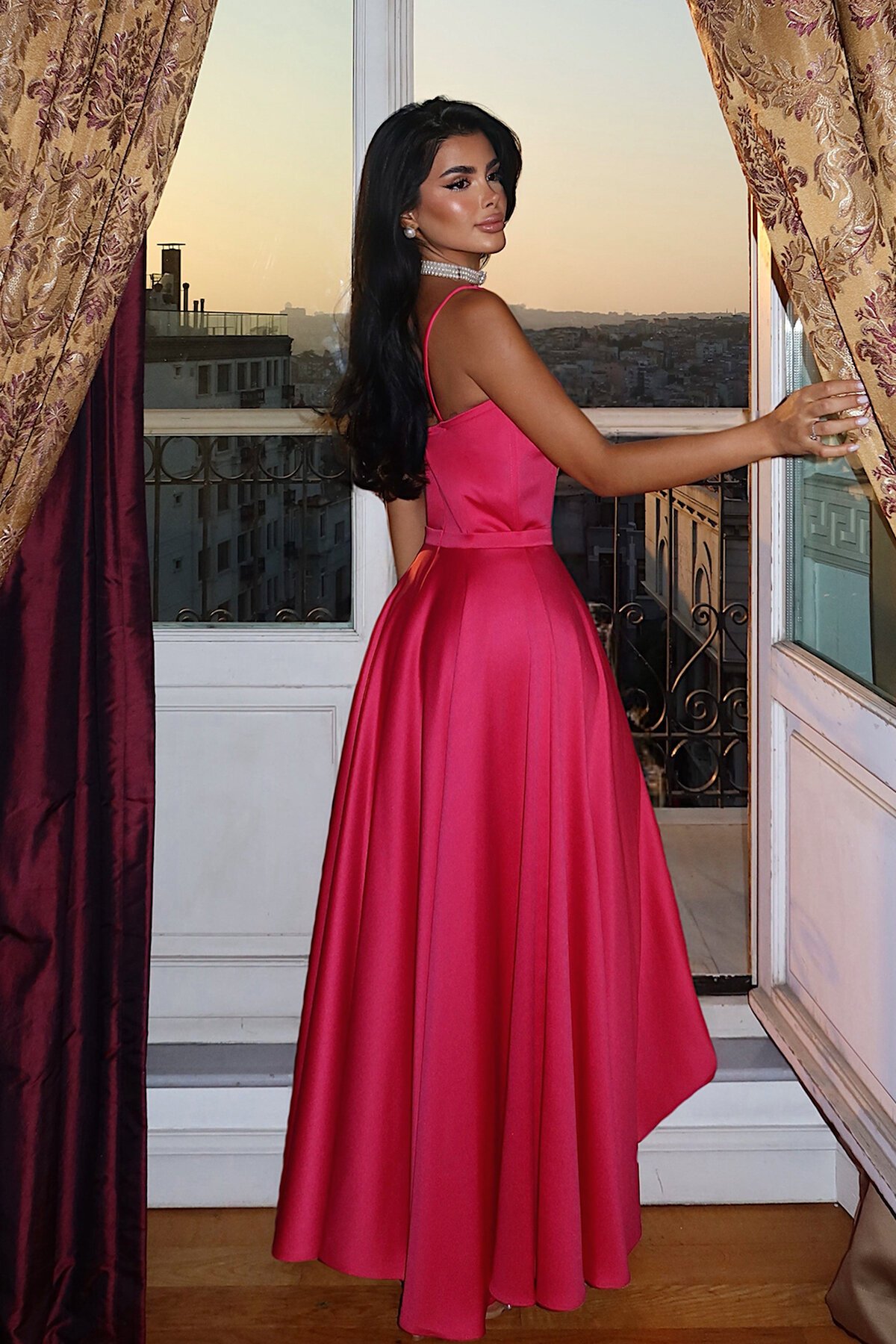 Askılı Midi Elbise - 1800