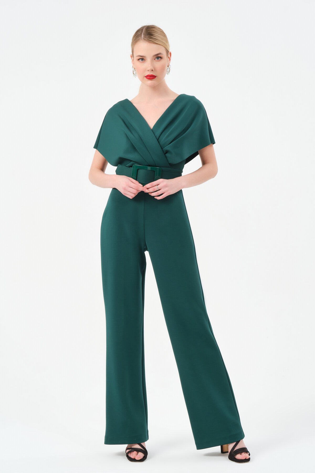 Drapeli Kemer Detaylı Tulum - 1462