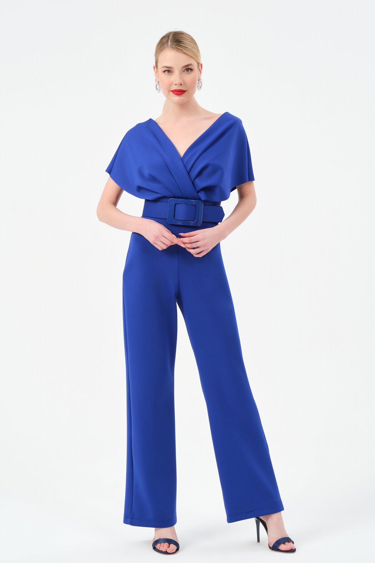 Drapeli Kemer Detaylı Tulum - 1462