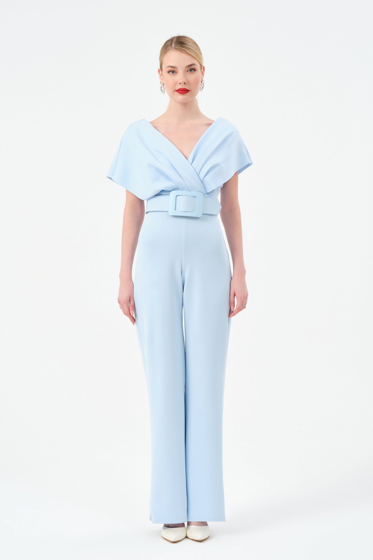 Drapeli Kemer Detaylı Tulum - 1462