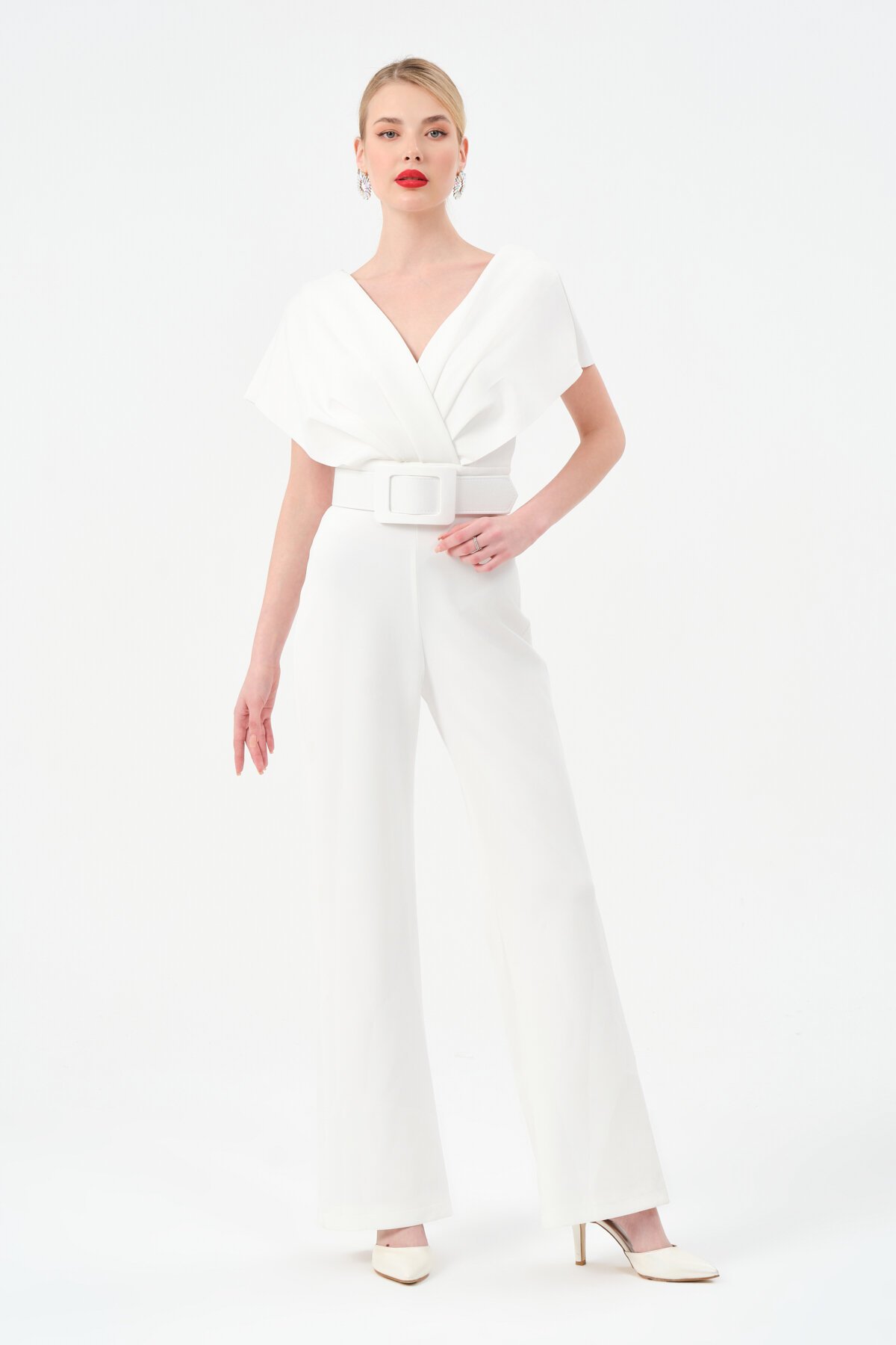 Drapeli Kemer Detaylı Tulum - 1462