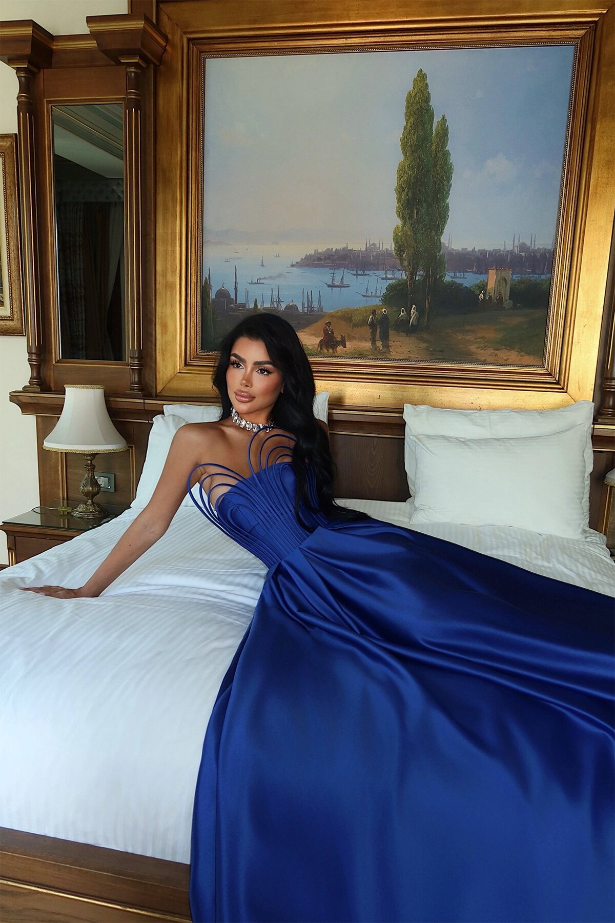 Göğüs Detaylı Straplez Elbise - 1886