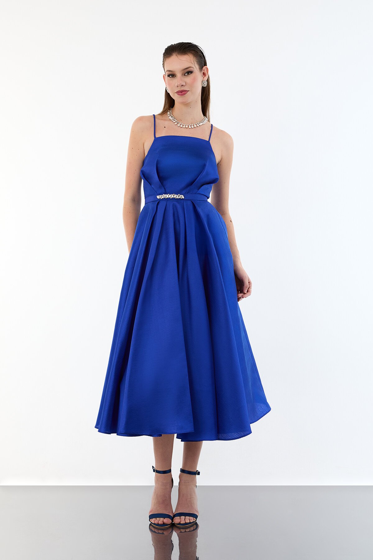 İp Askılı Taş Tokalı Midi Abiye - 1978