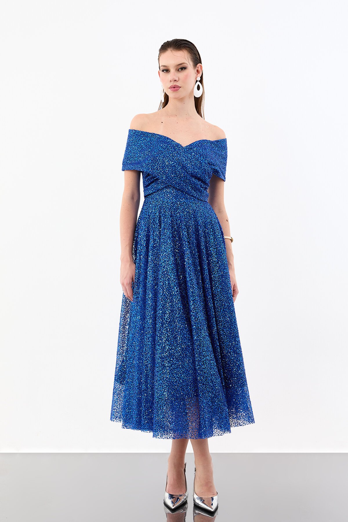 Sim Detaylı Düşük Omuz Abiye - 1967