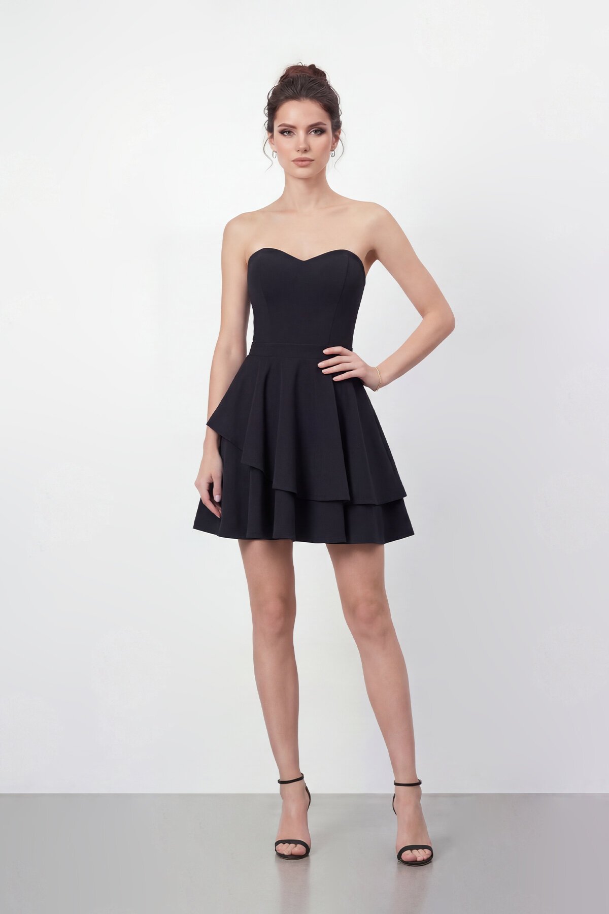 Straplez Kat Kat Mini Abiye - 2079