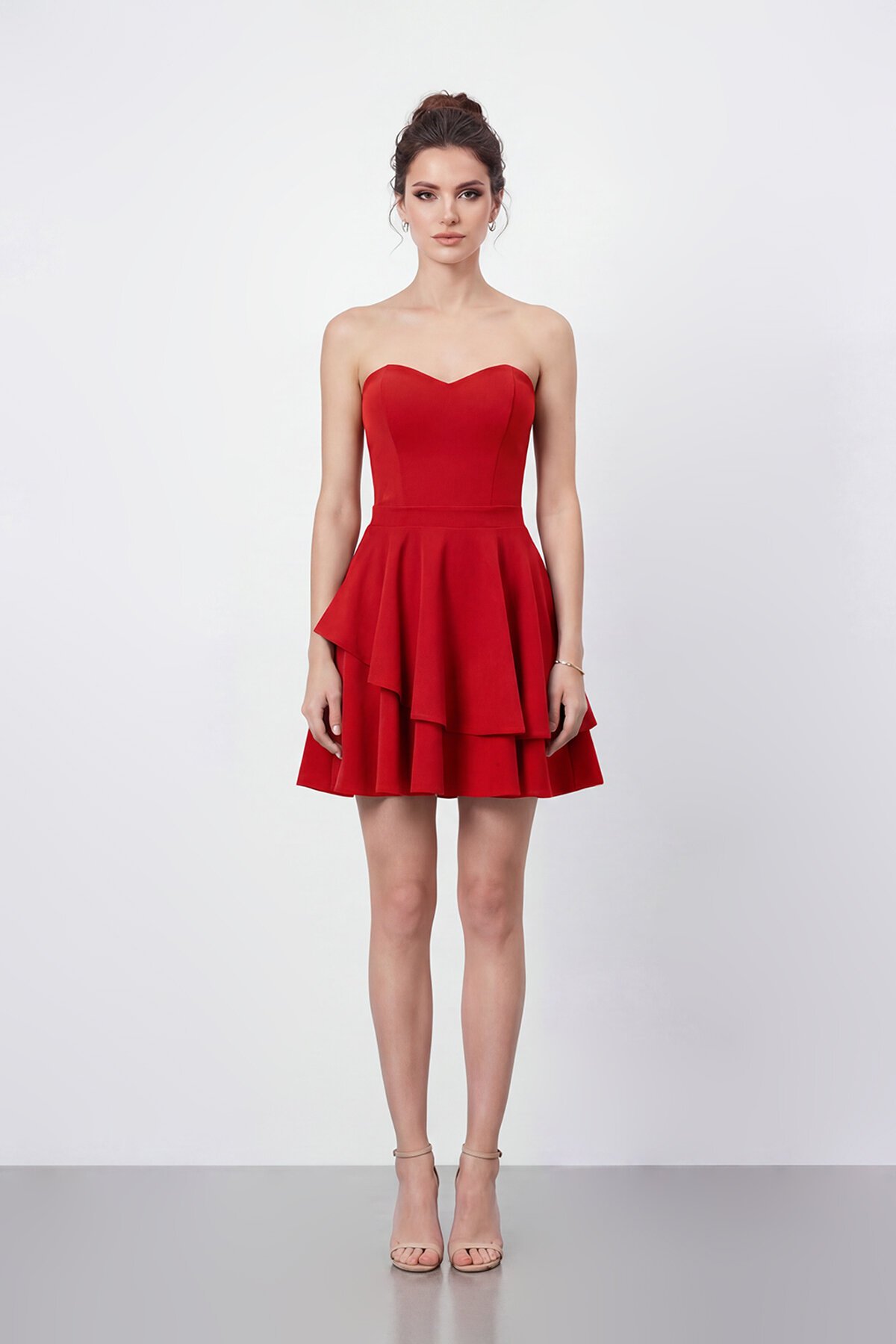 Straplez Kat Kat Mini Abiye - 2079