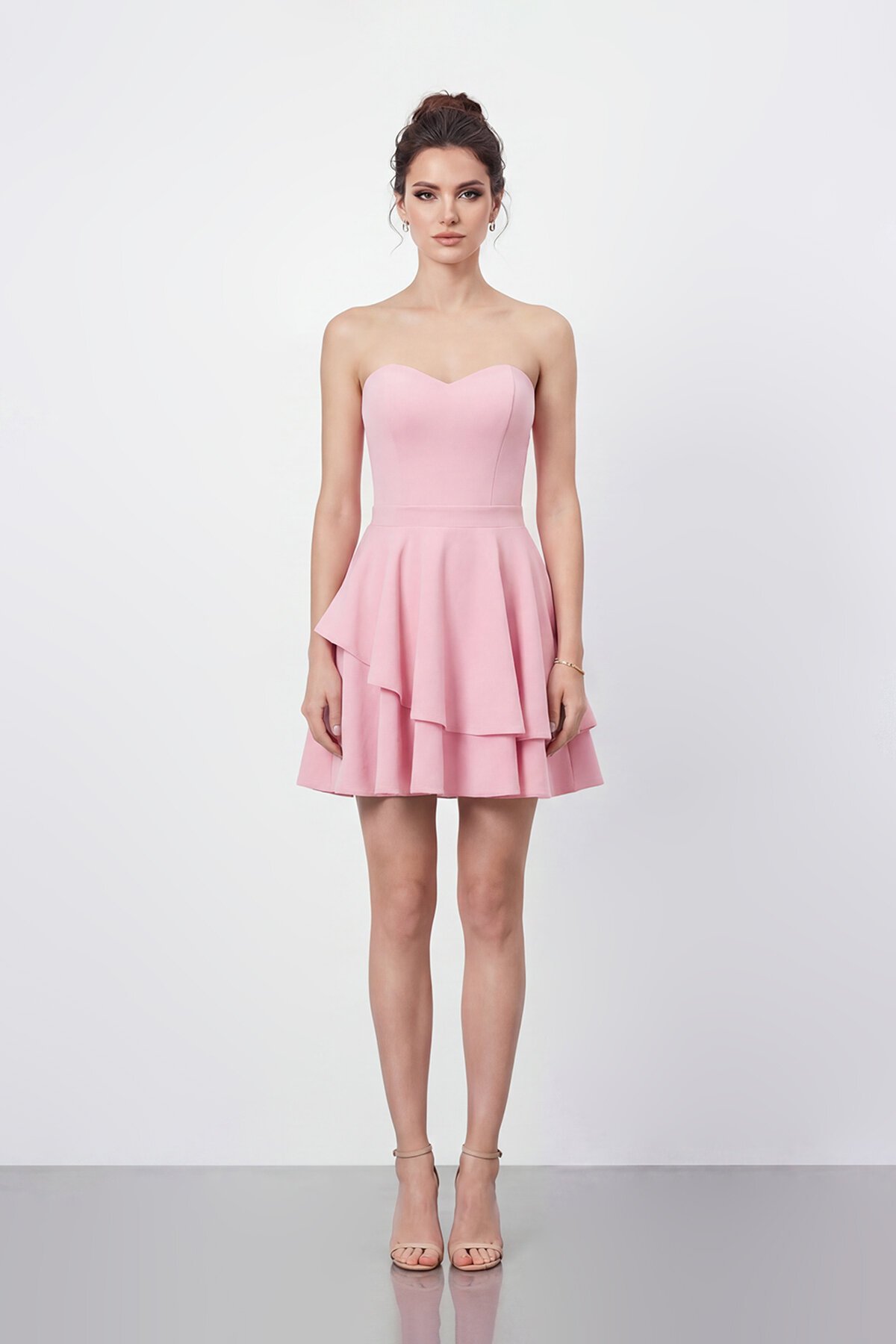 Straplez Kat Kat Mini Abiye - 2079