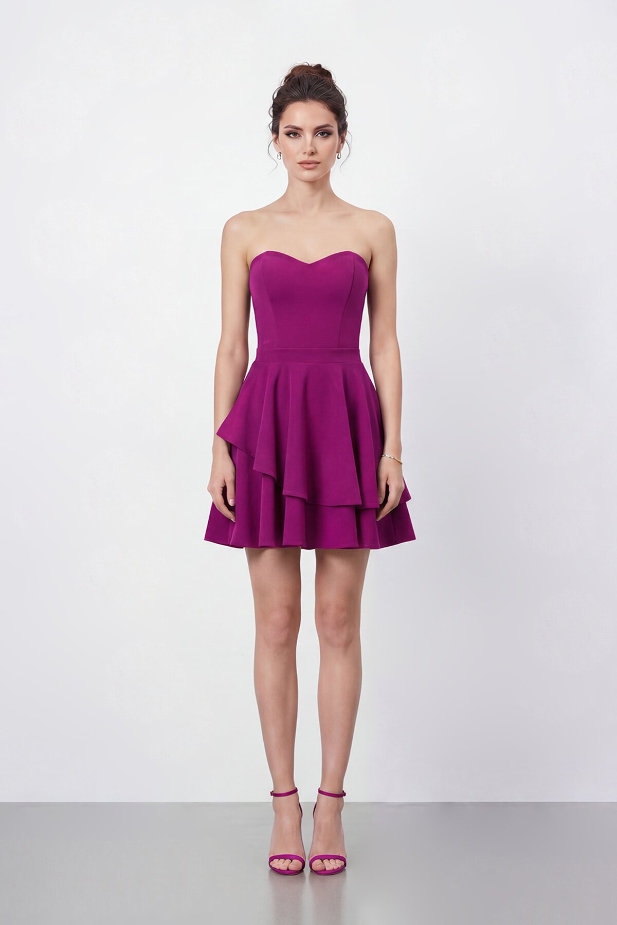 Straplez Kat Kat Mini Abiye - 2079