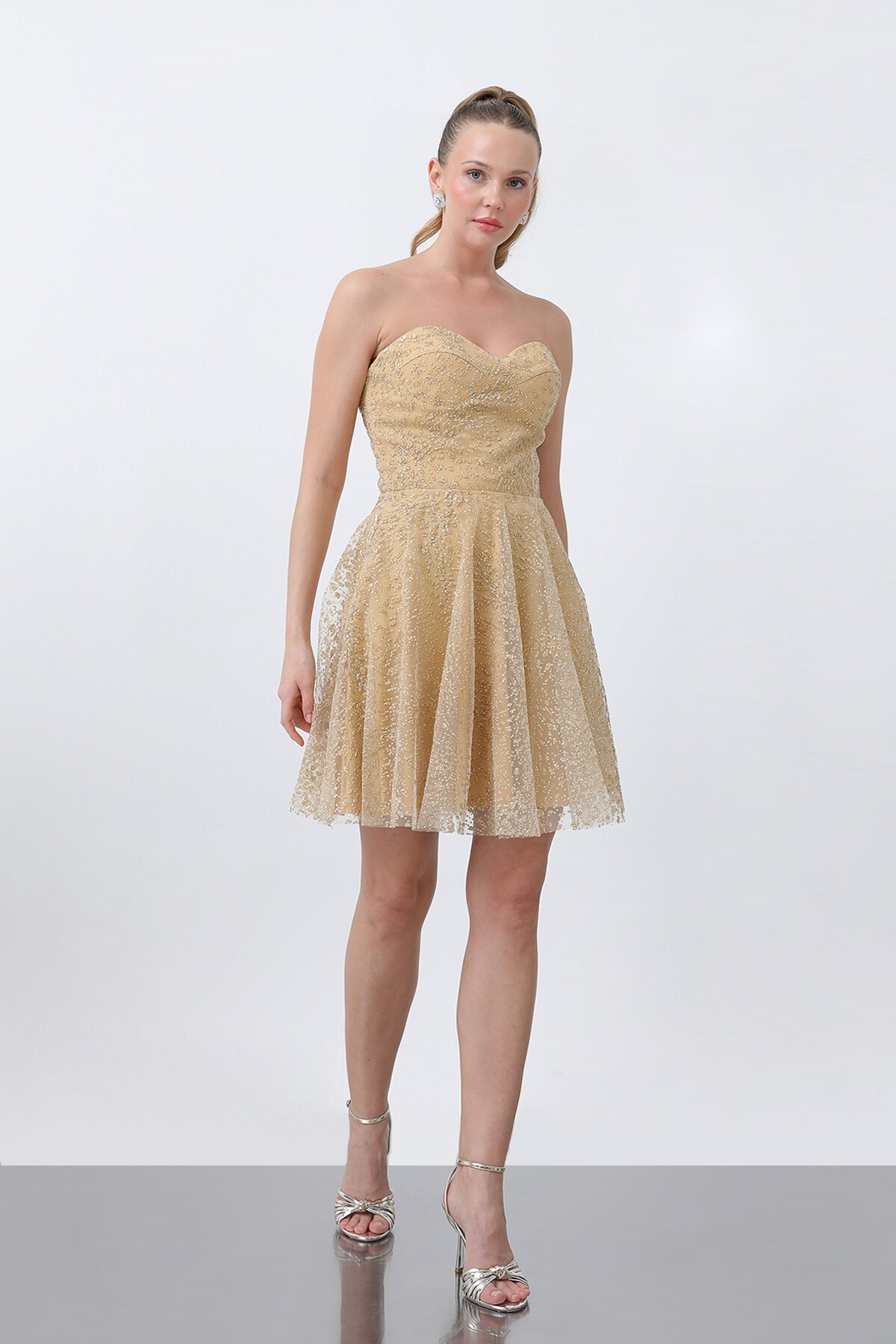 Straplez Mini Elbise - 1735