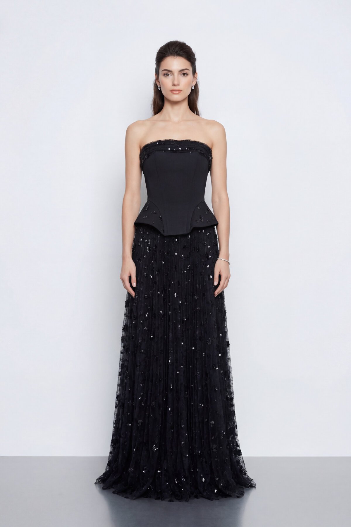 Straplez Taş Detaylı Korse Abiye - 2076