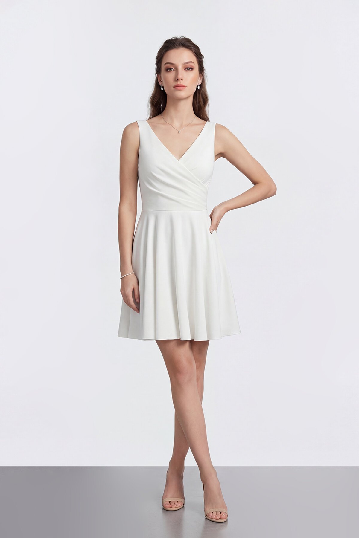 V Yaka Kruvaze Mini Abiye - 2080