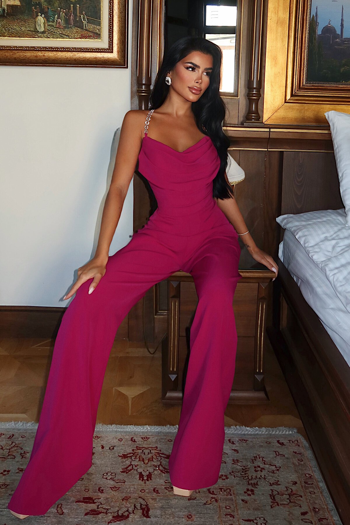 Zincir Askılı Drapeli Tulum - 1722