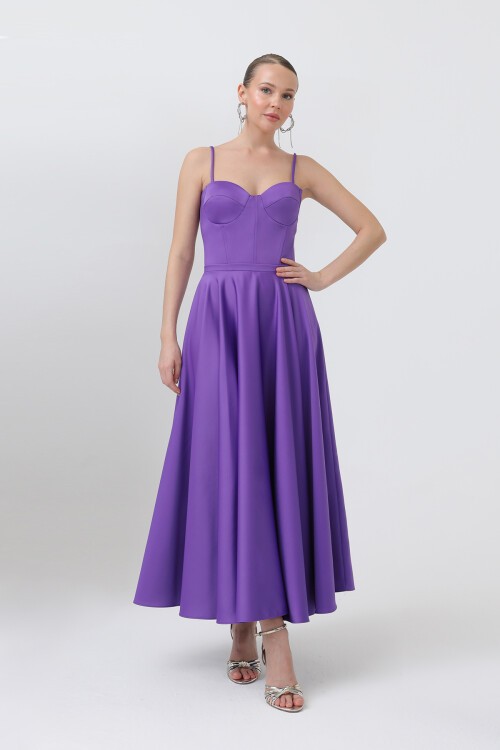 Askılı Midi Elbise - 1800