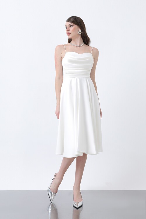 Drapeli Midi Elbise - 1749