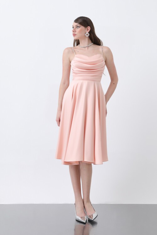 Drapeli Midi Elbise - 1749