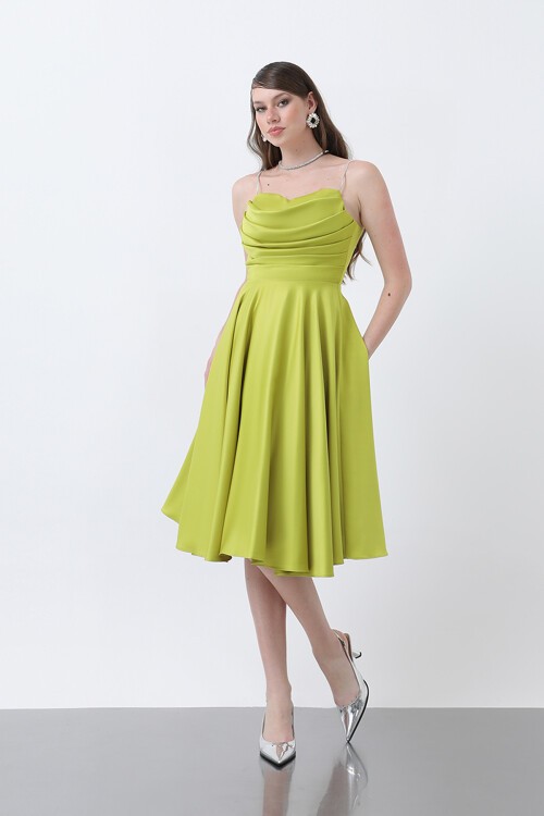 Drapeli Midi Elbise - 1749