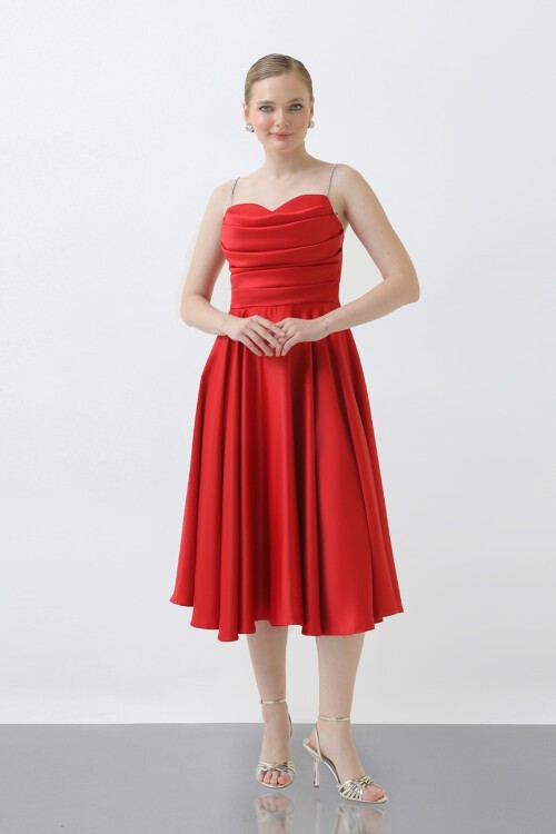 Drapeli Midi Elbise - 1749