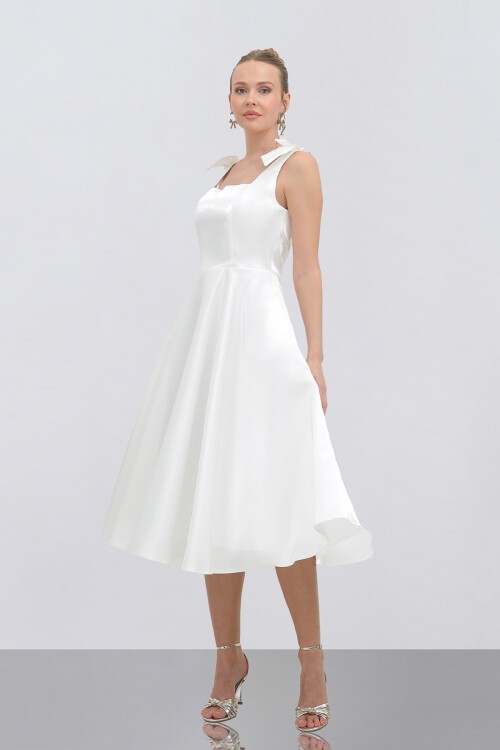 Fiyonk Askılı Midi Elbise - 1789