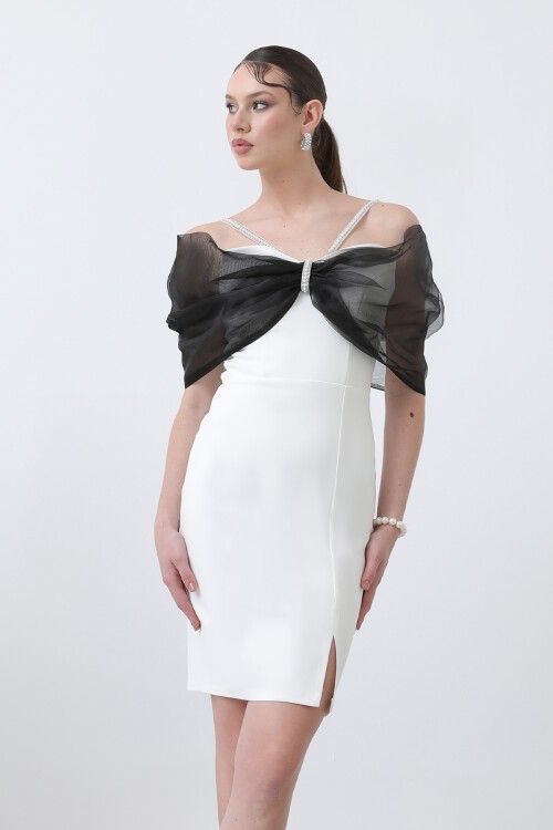 Fiyonk Detaylı Mini Elbise - 1693