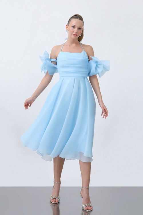 Fiyonklu Midi Elbise - 1799