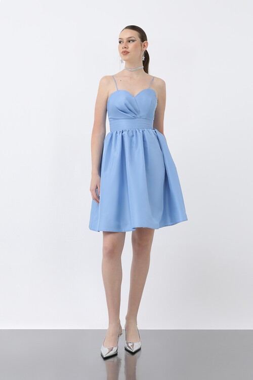 İnce Askılı Mini Elbise - 1696