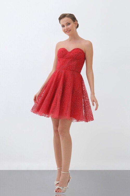 Straplez Mini Elbise - 1735