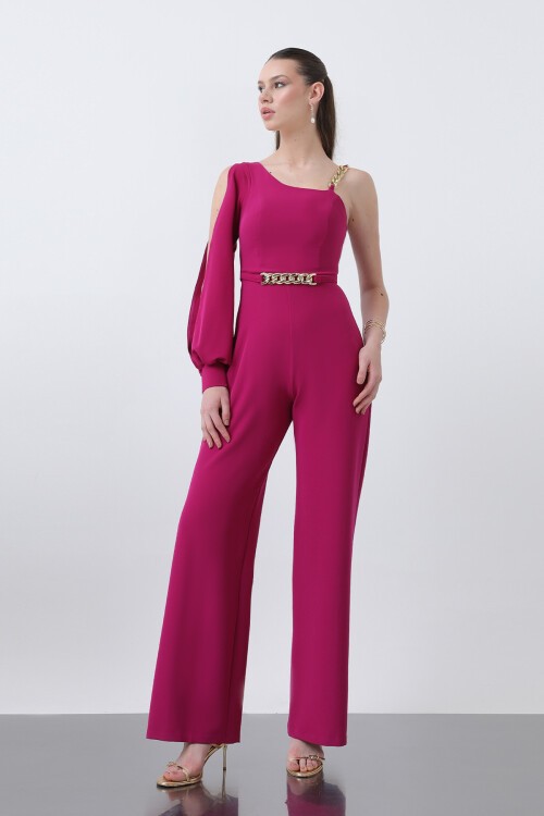 Tek Kollu Zincir Detaylı Tulum - 1630