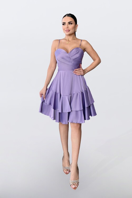 İnce Askılı Mini Elbise - 1710