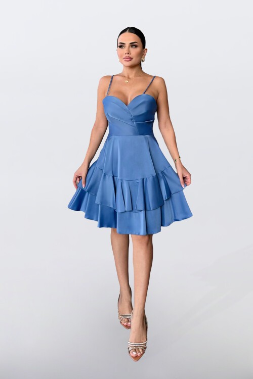 İnce Askılı Mini Elbise - 1710