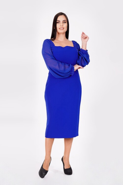 İnci Detaylı Midi Elbise - 1620