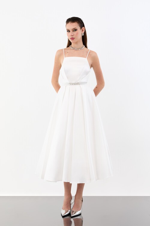 İp Askılı Taş Tokalı Midi Abiye - 1978