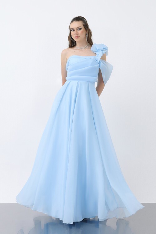 Omuz Detaylı Uzun Elbise - 1775