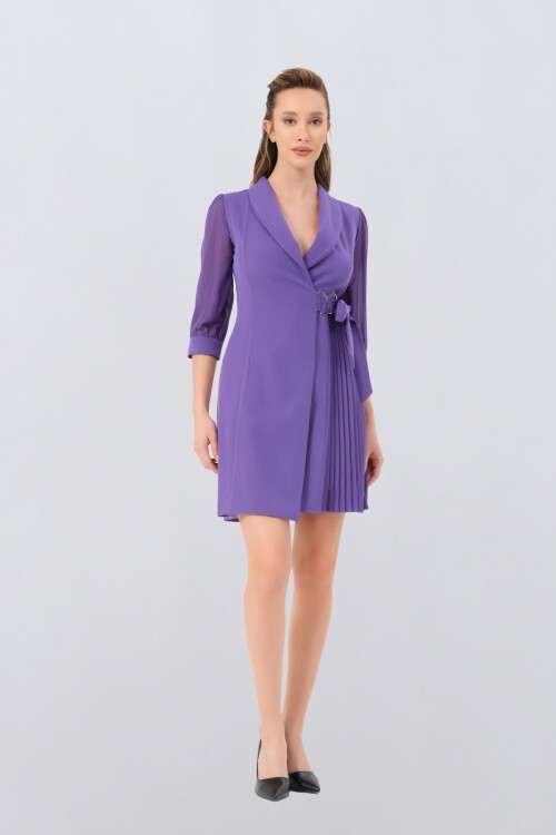 Pilise Detaylı Ceket Elbise - 1480