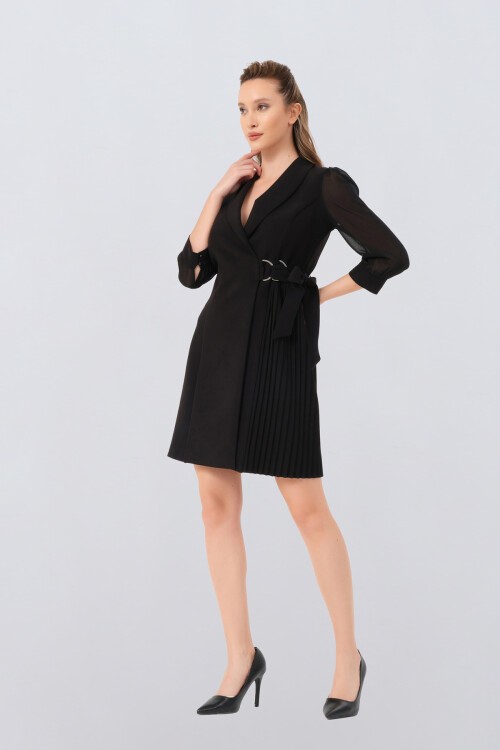 Pilise Detaylı Ceket Elbise - 1480