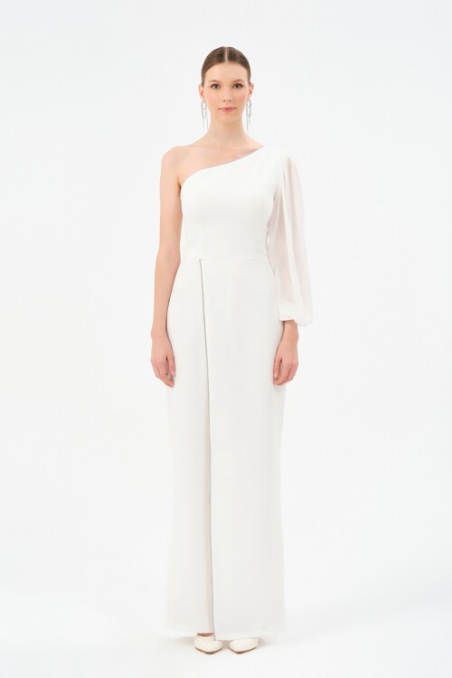 Tek Kollu Taş Detaylı Tulum - 1571